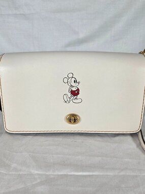 Disney x Coach Mickey Mouse Dinky Crossbody Bag - Chalk White